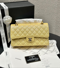 Load image into Gallery viewer, Chanel medium classic flap yellow caviar, gold hdw