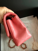 Load image into Gallery viewer, Chanel 18s pearly pink caviar mini rectangular, light gold hdw