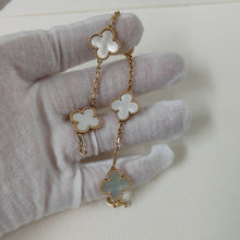 Load image into Gallery viewer, Van Cleef & Arpels (VCA) vintage Alhambra 18k gold bracelet, mother of pearl 5 motifs