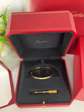 Load image into Gallery viewer, Cartier gorgeous, slim, yellow gold, love bangle, size 15