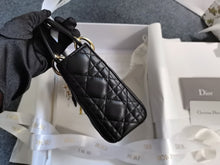 Load image into Gallery viewer, Lady Dior mini black Cannage lambskin, with gold hdw