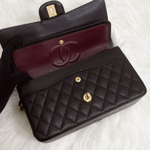 Load image into Gallery viewer, Chanel medium black caviar classic flap, gold hdw 28 series