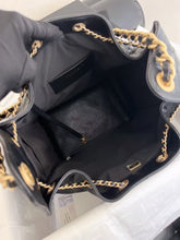 Load image into Gallery viewer, Chanel black grained calfskin hobo medium 25s