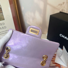 Load image into Gallery viewer, Chanel 24P mini reissue lilac purple, with aged gold hardware