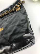 Load image into Gallery viewer, Chanel 22 medium black calfskin, gold hdw