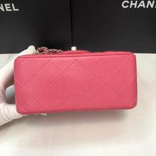Load image into Gallery viewer, Chanel pink mini square lambskin with silver hardware