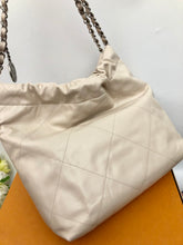 Load image into Gallery viewer, Chanel 22 small calfskin in ecru off white, matte silver hdw