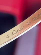 Load image into Gallery viewer, Cartier gorgeous, slim, yellow gold, love bangle, size 15