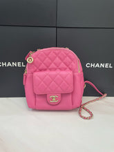 Load image into Gallery viewer, Chanel pink caviar backpack, gold hdw