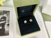 Load image into Gallery viewer, Van Cleef & Arpels (VCA) sweet 18k gold earstuds/earrings, white mother of pearl (MOP)