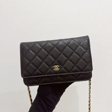 Load image into Gallery viewer, Chanel black caviar woc, gold hdw, with magnetic closure.