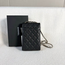 Load image into Gallery viewer, Chanel black caviar phone bag, light gold hdw