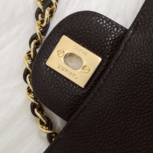 Load image into Gallery viewer, Chanel medium black caviar classic flap, gold hdw 28 series