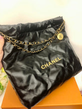 Load image into Gallery viewer, Chanel 22 medium black calfskin, gold hdw