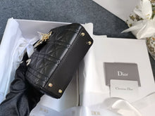 Load image into Gallery viewer, Lady Dior mini black Cannage lambskin, with gold hdw