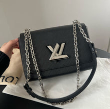 Load image into Gallery viewer, Louis Vuitton black twist MM with silver hdw