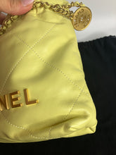 Load image into Gallery viewer, Chanel 22 mini yellow, with gold hdw