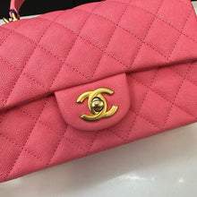 Load image into Gallery viewer, Chanel pink mini caviar with top handle