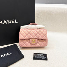 Load image into Gallery viewer, Chanel pink pearl mini top handle lambskin, gold hdw