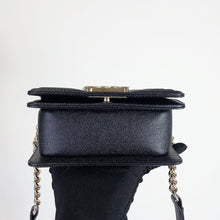Load image into Gallery viewer, Chanel black caviar mini boy bag, chip with light gold hdw