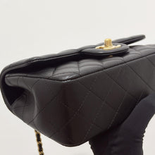 Load image into Gallery viewer, Chanel black mini lambskin, 20cm with top handle and gold hdw