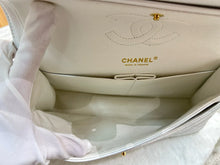 Load image into Gallery viewer, Chanel rare white caviar medium classic double flap, gold hdw 14 series