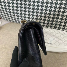 Load image into Gallery viewer, Chanel black caviar medium classic flap, gold hdw, microchip