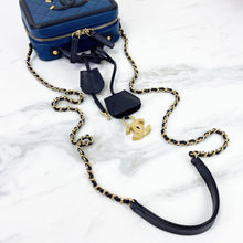 Load image into Gallery viewer, Chanel small blue filigree vanity, gold hdw