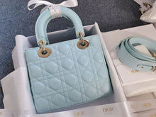 Load image into Gallery viewer, Lady Dior small blue Cannage lambskin, with gold hdw. 2024
