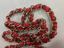 Load image into Gallery viewer, Chanel red / pink mini lambskin, gold hdw