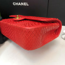 Load image into Gallery viewer, Chanel 17c Exotic red Python medium flap, with gold hdw