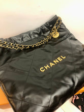 Load image into Gallery viewer, Chanel 22 medium black calfskin, gold hdw