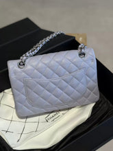 Load image into Gallery viewer, Chanel 21k purple lilac small classic flap caviar, silver hardware