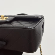 Load image into Gallery viewer, Chanel black mini lambskin, 20cm with top handle and gold hdw