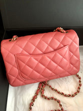 Load image into Gallery viewer, Chanel 18s pearly pink caviar mini rectangular, light gold hdw