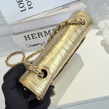 Load image into Gallery viewer, Chanel rare gold crocodile mini, aged gold hdw
