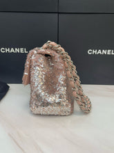 Load image into Gallery viewer, Chanel pink sequin small flap, silver hdw