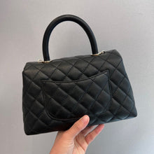Load image into Gallery viewer, Chanel black coco handle small, gold hdw