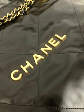 Load image into Gallery viewer, Chanel 22 medium black calfskin, gold hdw