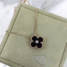 Load image into Gallery viewer, Van Cleef & Arpels VCA limited edition 2016 black onyx, rose gold holiday pendant.