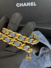 Load image into Gallery viewer, Chanel small blue suede 25 bag, gold hdw