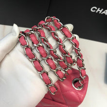 Load image into Gallery viewer, Chanel pink mini square lambskin with silver hardware