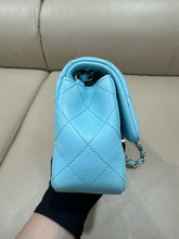 Load image into Gallery viewer, Chanel neon blue lambskin mini rectangular, silver hdw