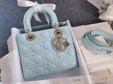 Load image into Gallery viewer, Lady Dior small blue Cannage lambskin, with gold hdw. 2024