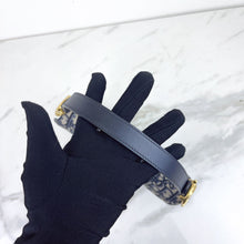 Load image into Gallery viewer, Dior blue oblique monogram jacquard medium saddle bag, with gold hardware