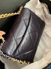 Load image into Gallery viewer, Chanel 19 small purple with mixed gold hdw