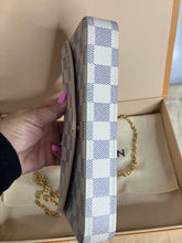 Load image into Gallery viewer, Louis Vuitton pochette felicie, Damier Azur / Rose Ballerine with gold hdw.