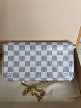 Load image into Gallery viewer, Louis Vuitton pochette felicie, Damier Azur / Rose Ballerine with gold hdw.