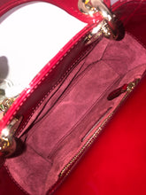 Load image into Gallery viewer, Lady Dior mini red patent Cannage calfskin, light gold hdw