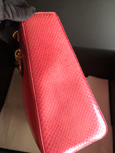 Load image into Gallery viewer, Lady Dior large dark pink snakeskin exotic bag with shoulder strap, gold hdw